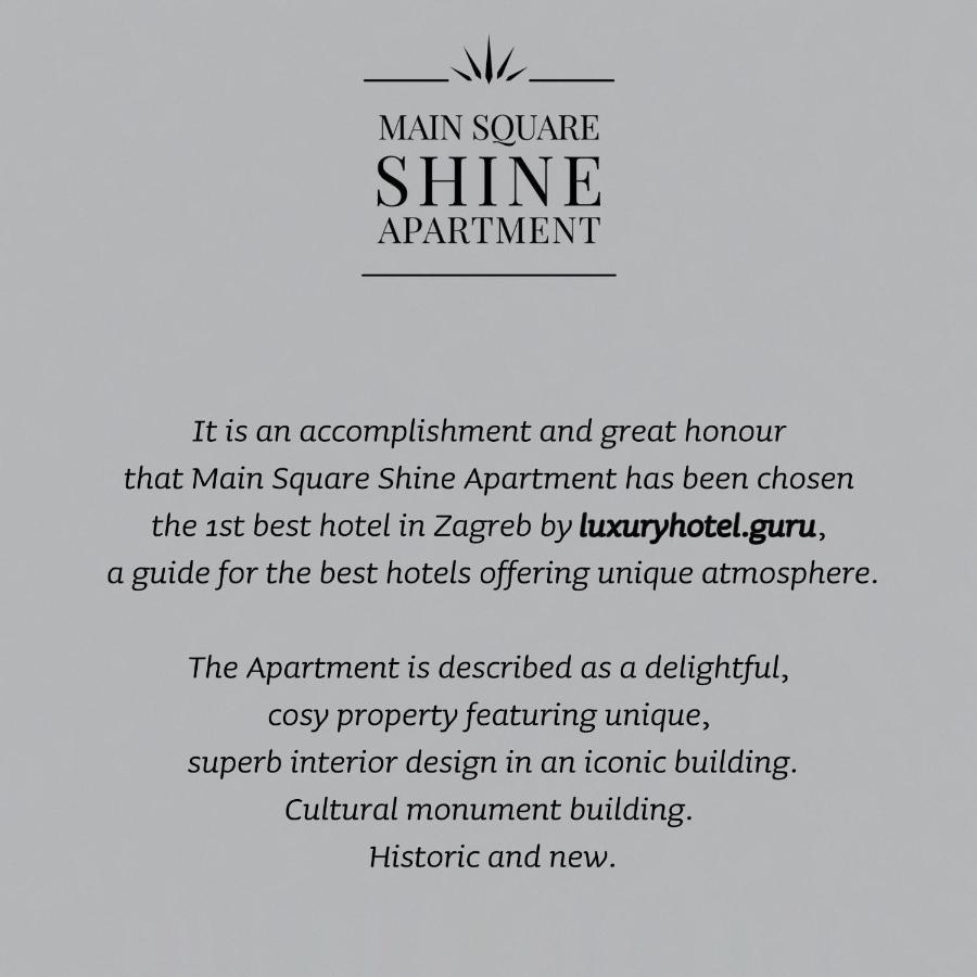 Luxurios And Historic Apartment "Shine" - Right On The Main Square Zagreb Dış mekan fotoğraf
